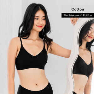 Air-ee COTTON Seamless Bra in Black (Machine Wash Edition)