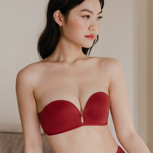 LIFT IT UP! V2.0 100% Non-Slip Super Push Up Strapless Wireless Bra in Cherry Cream
