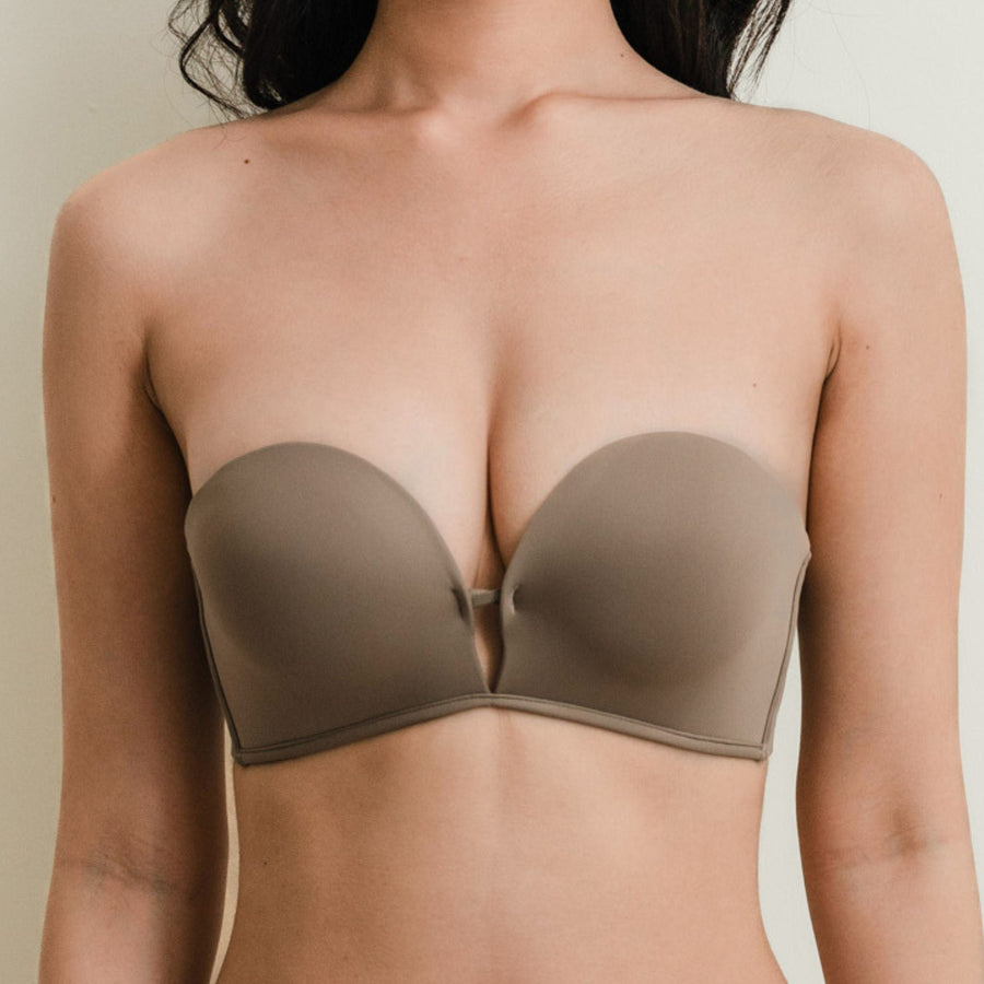 LIFT IT UP! V2.0 100% Non-Slip Super Push Up Strapless Wireless Bra in Hojicha