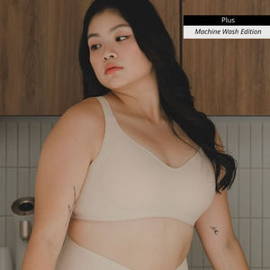 Forme+ V-plunge Wireless Seamless Bra (Machine Wash Edition) in Barely Nude
