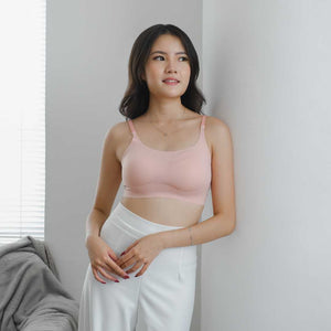 [I'M IN x Hazelle] Air-ee Scoop Neck Seamless Pullover Bra (Signature Edition) in Baby Pink