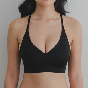 Air-ee V-Neck Seamless Pullover Bra (Signature Edition) in Black