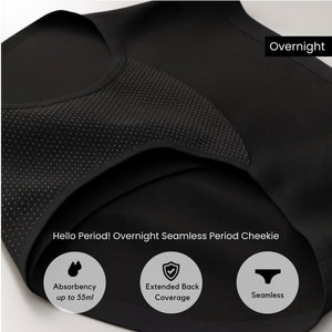 Hey Period! Overnight Seamless Mid-Rise Cheekie in Buttery Black
