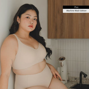Forme+ V-plunge Wireless Seamless Bra (Machine Wash Edition) in Barely Nude