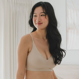 Air-ee V-Neck Seamless Pullover Bra (Signature Edition) in Almond Nude