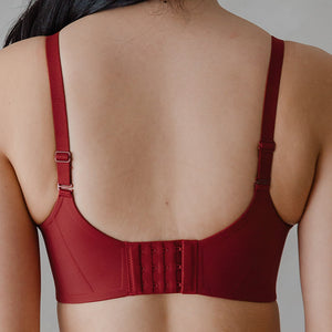 Bulge-Free! Contour Comfort Super Push Up Seamless Wireless Bra in Velvet Cherry