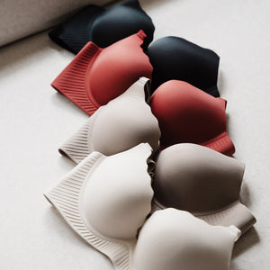 Bulge-Free! Contour Comfort Super Push Up Seamless Wireless Bra in Velvet Creme