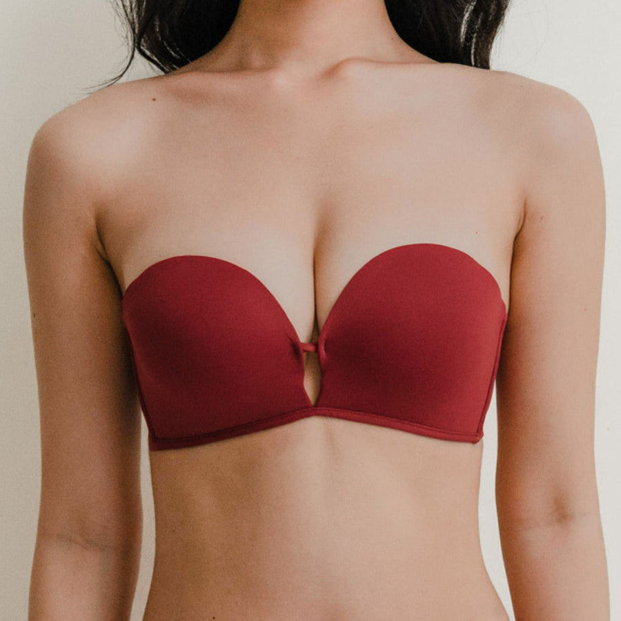 LIFT IT UP! V2.0 100% Non-Slip Super Push Up Strapless Wireless Bra in Cherry Cream