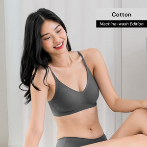 Air-ee COTTON Seamless Bra in Charcoal (Machine Wash Edition) PO 2-3 WEEKS