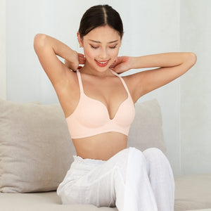 Contour Lift! Seamless Push Up Wireless Bra in Pinkish Nude