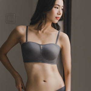 Air-ee Seamless Anti-slip Strapless Bra in Charcoal (Machine Wash Edition)
