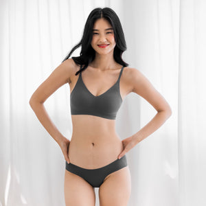 Air-ee COTTON Seamless Bra in Charcoal (Machine Wash Edition) PO 2-3 WEEKS