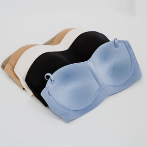 Minimalist Chic! Lightly-Lined Seamless Strapless Wireless Bra in Berry Frost