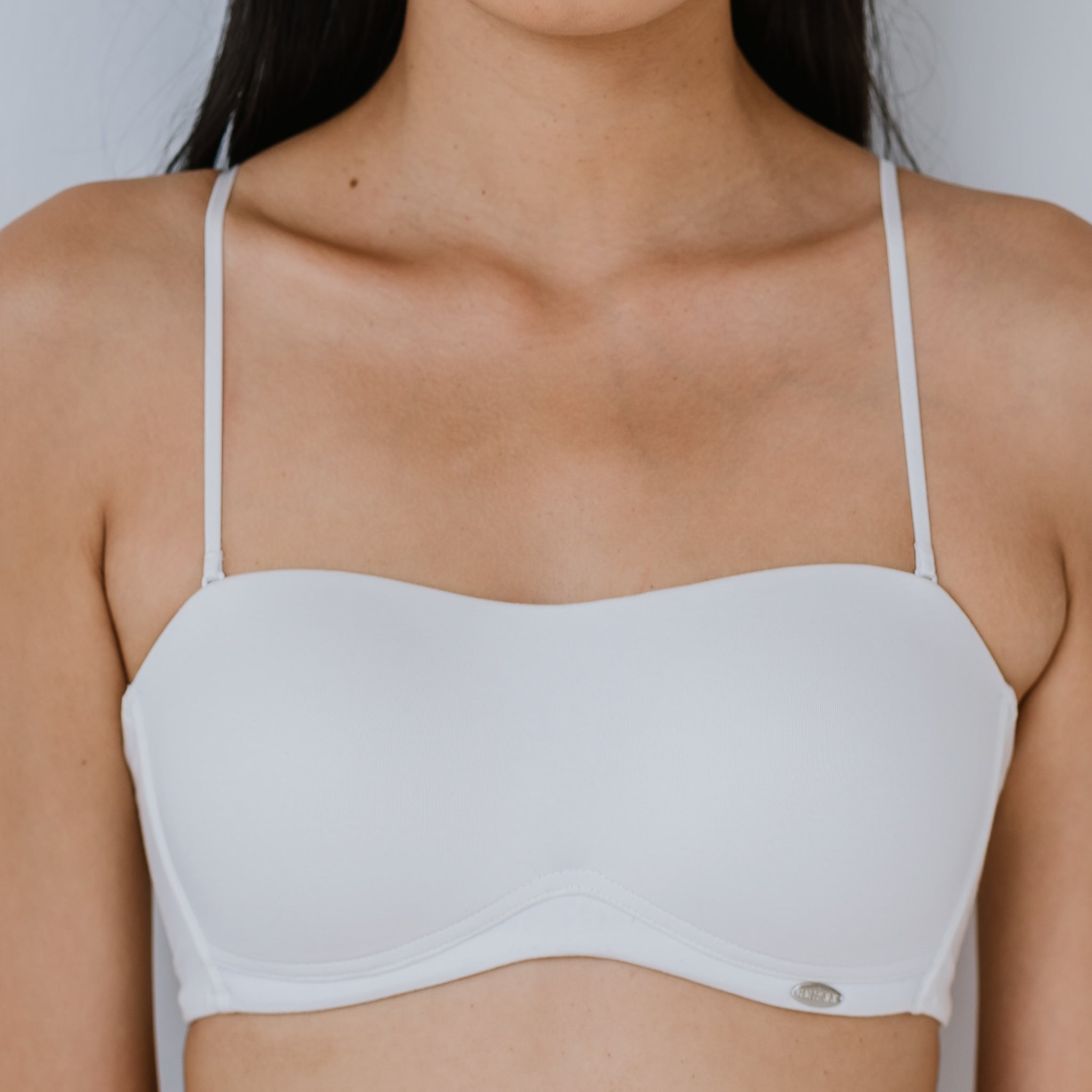 Modal Cotton! Lightly-Lined Anti-Slip Strapless Wireless Bra in White - I'M  IN Indonesia