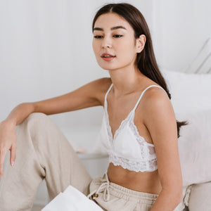 The Glam Lacey Bralette in White