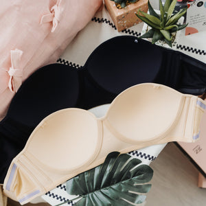LIVE FREE! Lightly-Lined 100% Non-Slip Strapless Wireless Bra in Nude